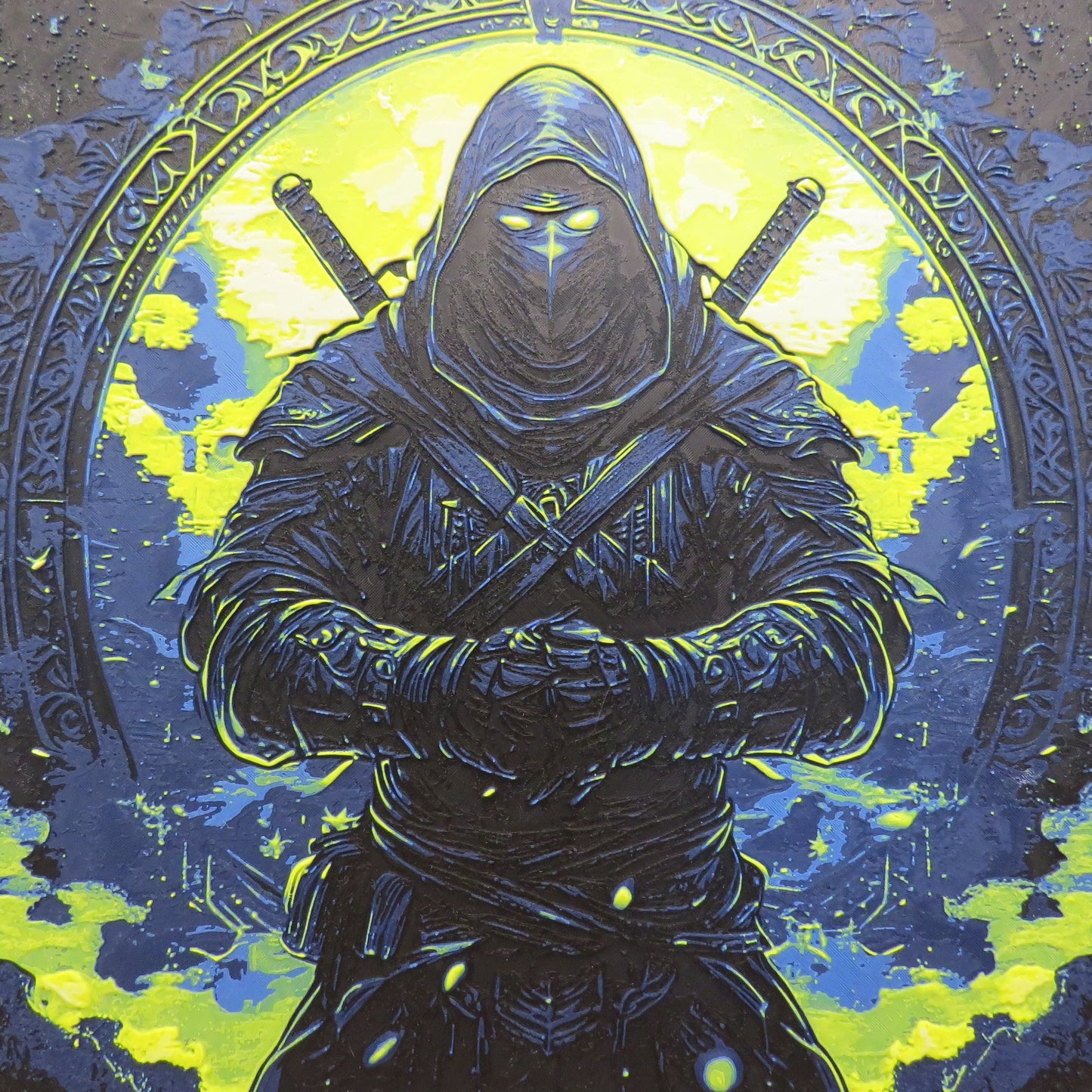 Intricate Ninja Hueforge Wall Mural