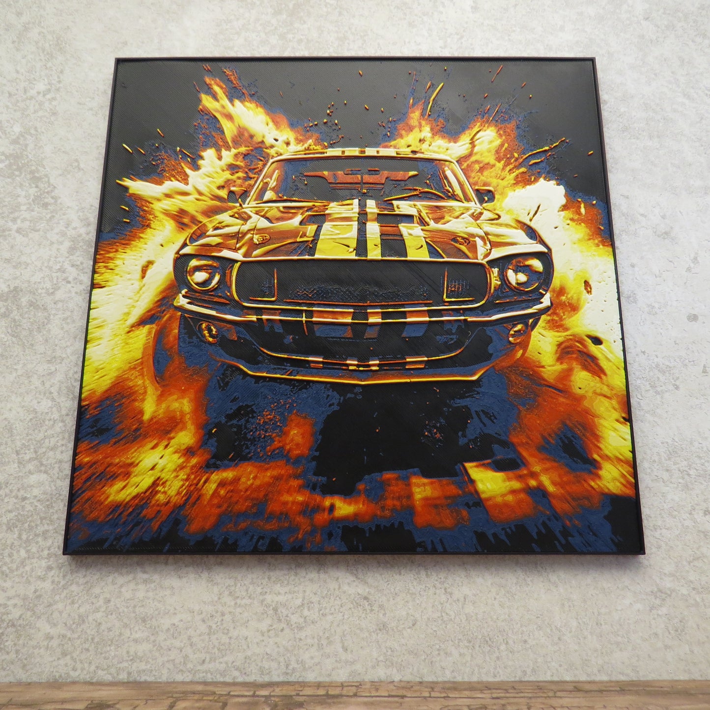 Mustang with Racing Stripe Hueforge Wall Mural