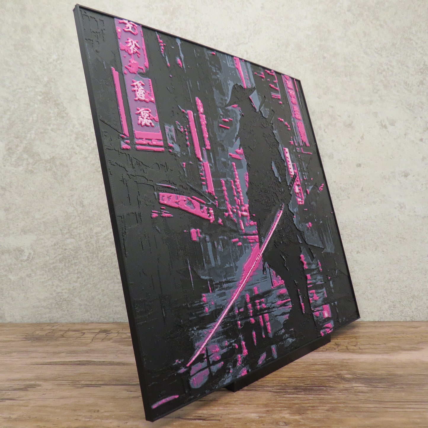 Neon Samurai Hueforge Wall Mural