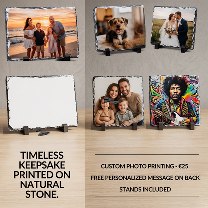 Custom Photo Stone Slate + Free Stands