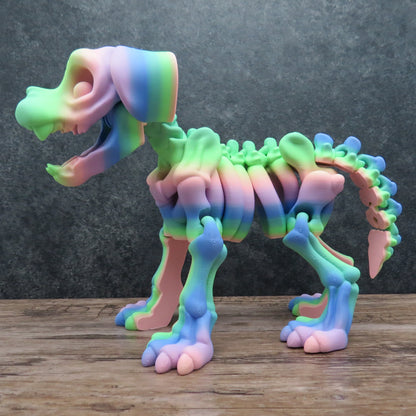 Articulated Rainbow Dog Skeleton