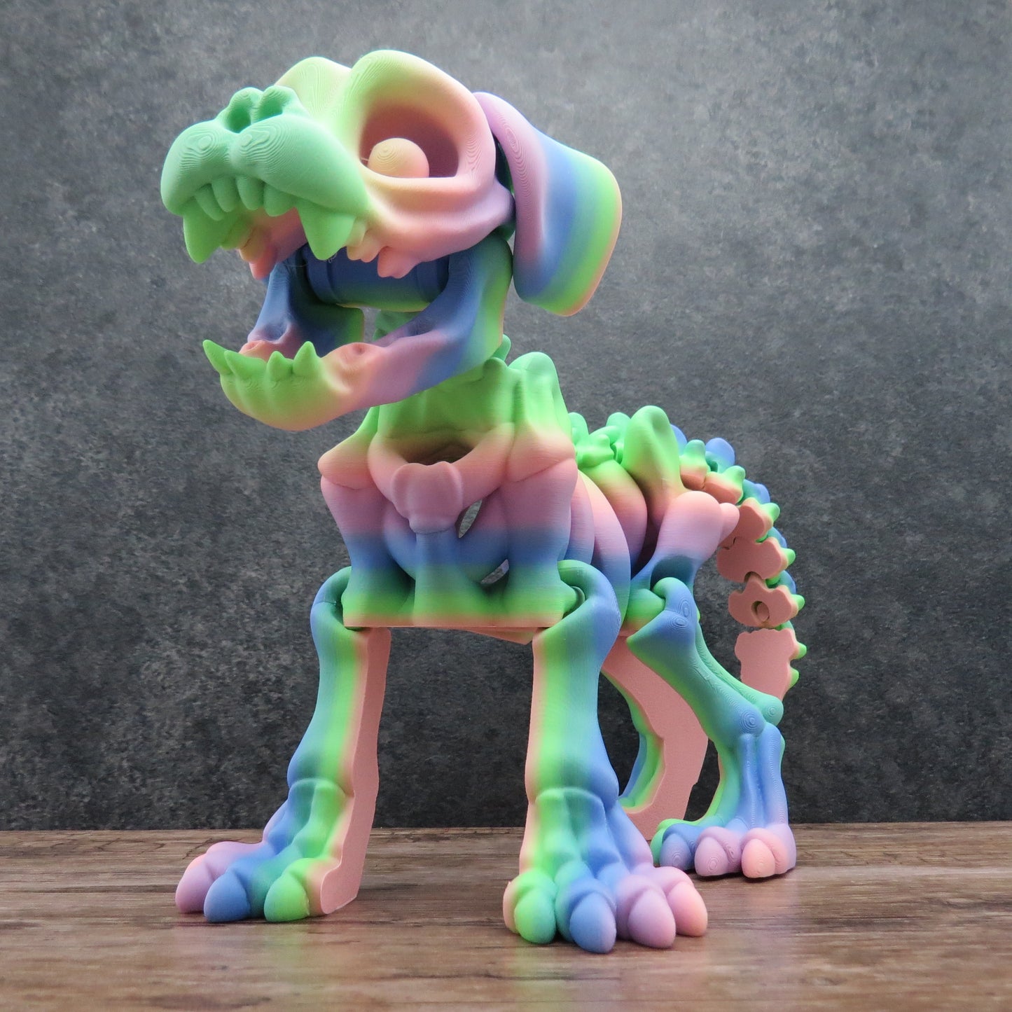 Articulated Rainbow Dog Skeleton