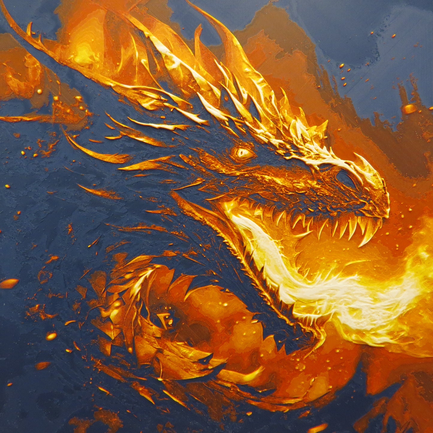 Fire Breathing Dragon Hueforge Wall Mural