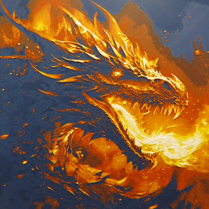 Fire Breathing Dragon Hueforge Wall Mural