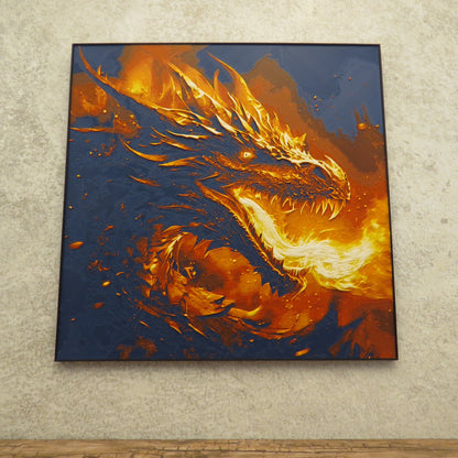 Fire Breathing Dragon Hueforge Wall Mural