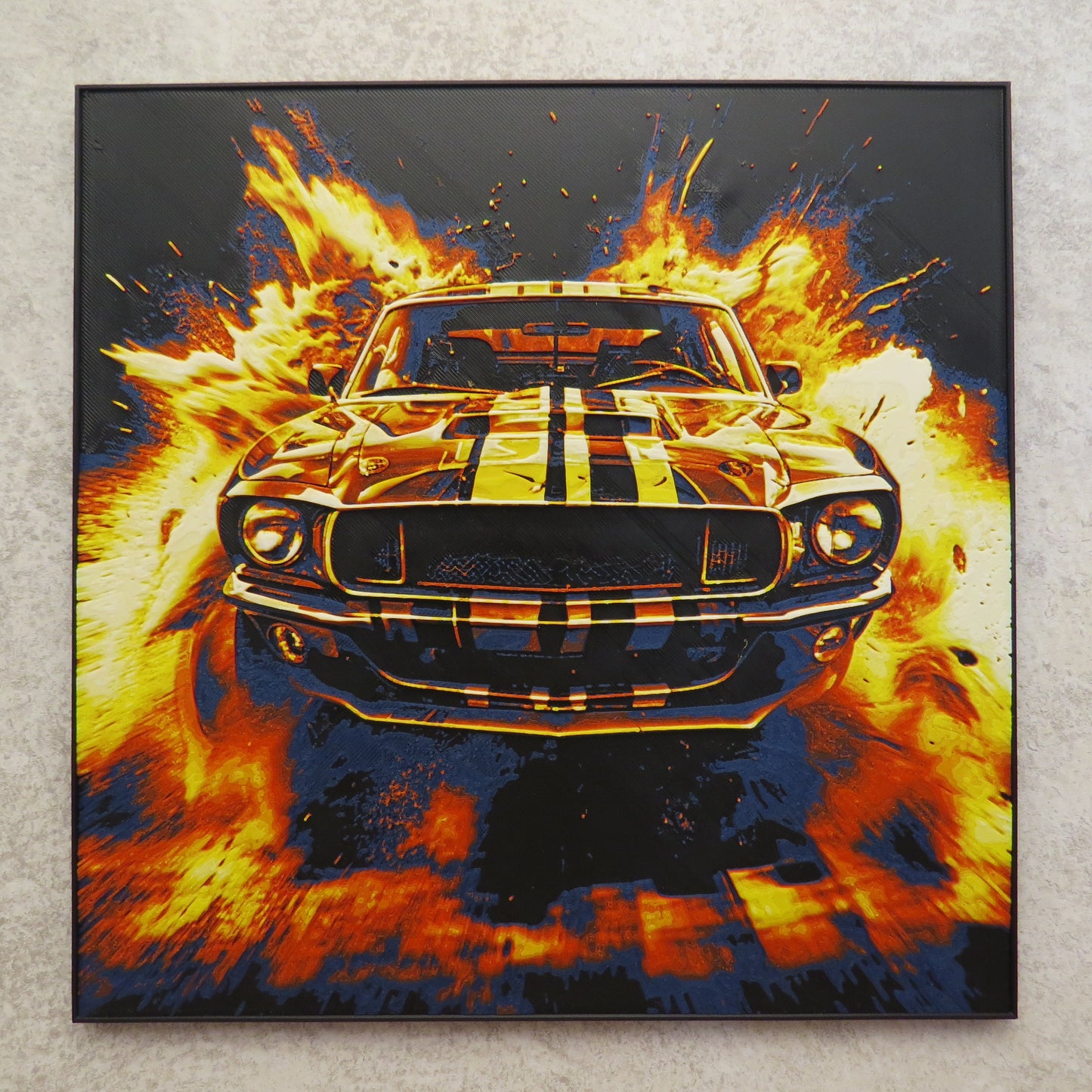 Mustang with Racing Stripe Hueforge Wall Mural