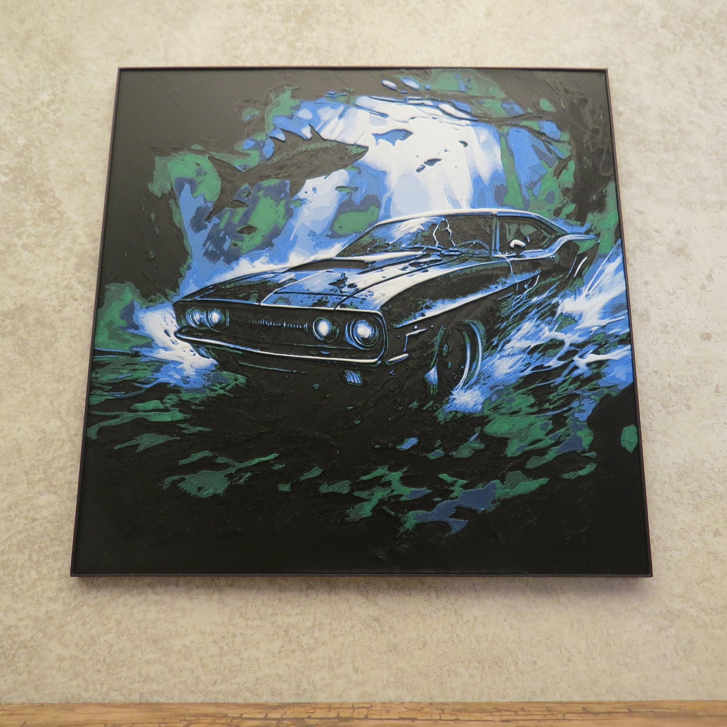 Barracuda Muscle Car Hueforge Wall Mural