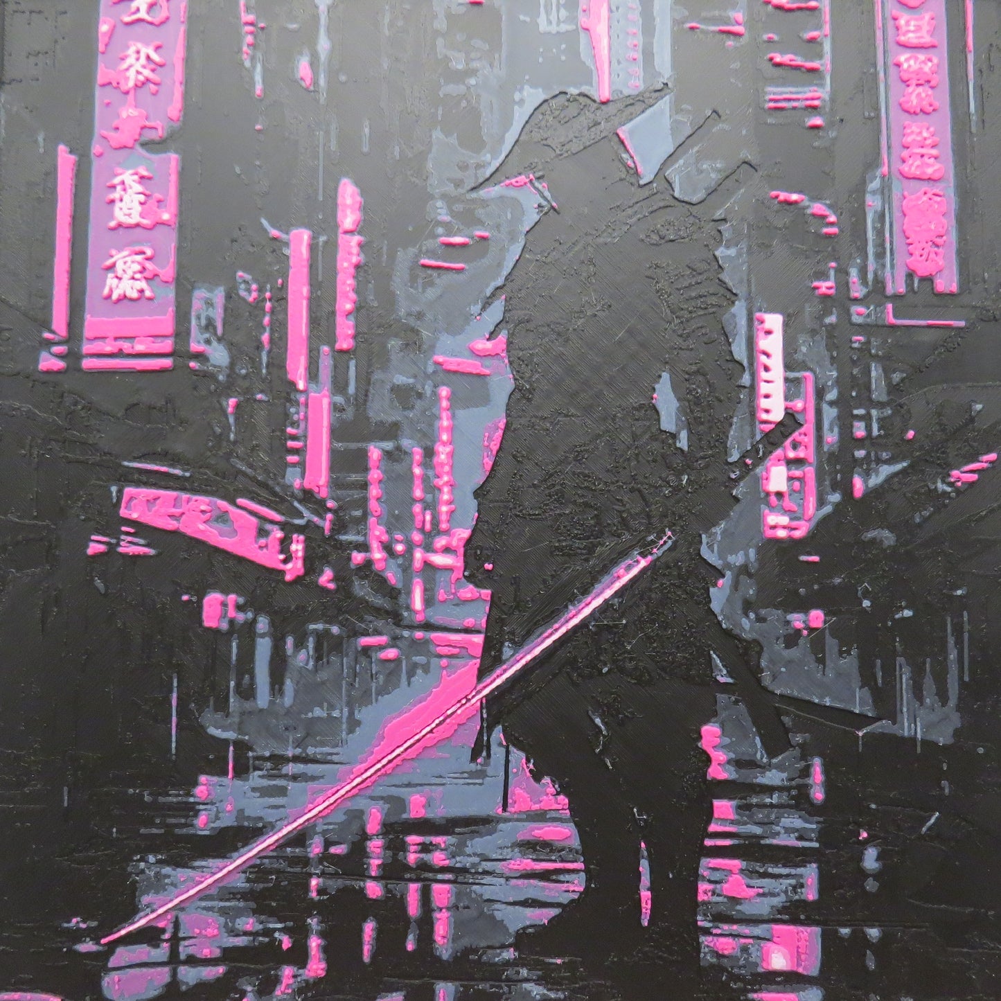 Neon Samurai Hueforge Wall Mural