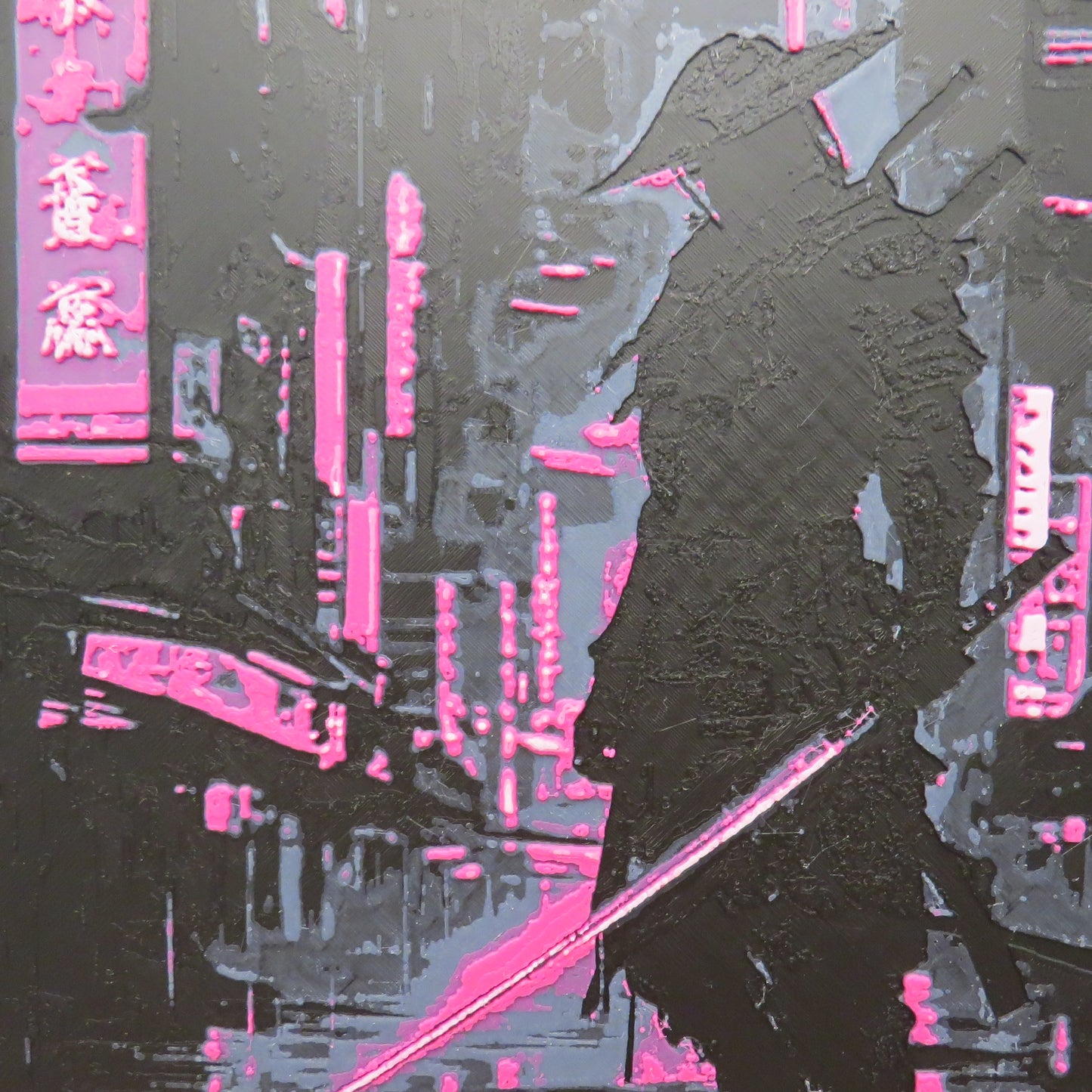 Neon Samurai Hueforge Wall Mural