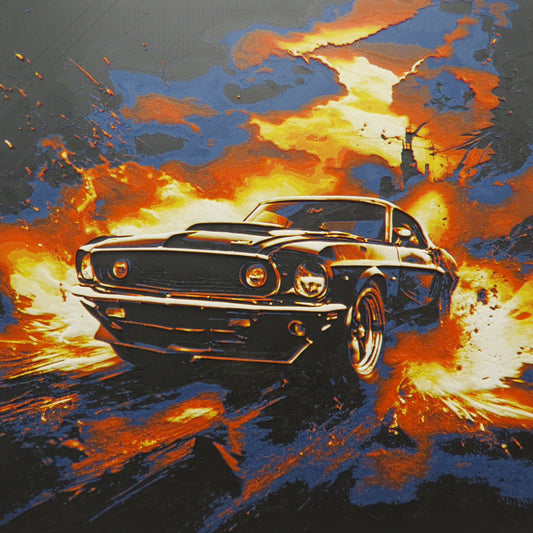 Mustang Muscle Car Hueforge Wall Mural