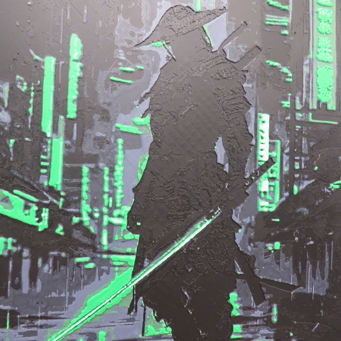 Neon Samurai Hueforge Wall Mural