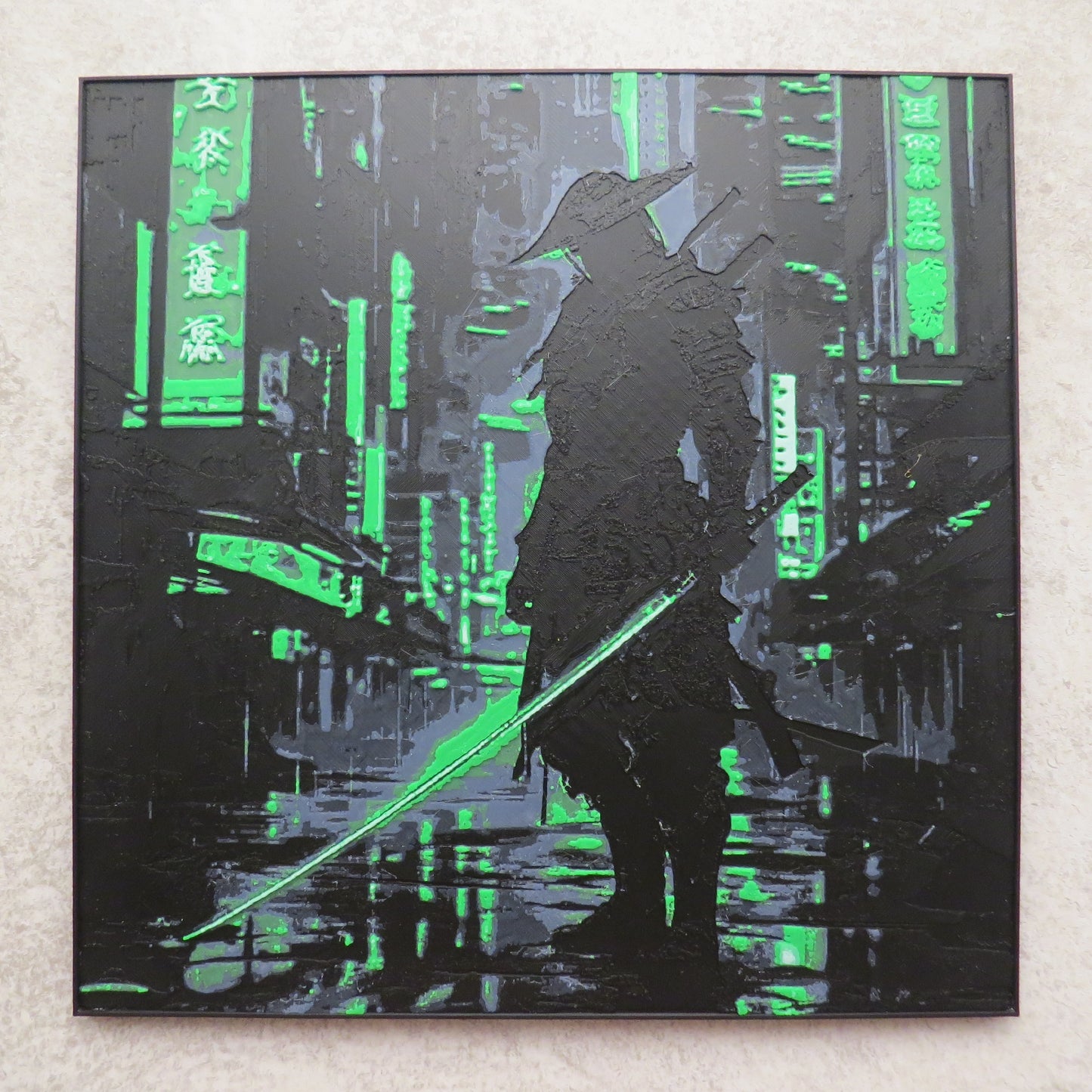 Neon Samurai Hueforge Wall Mural