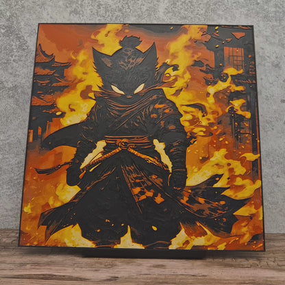 Samurai Kitty Hueforge Wall Mural