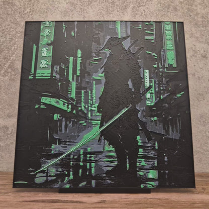 Neon Samurai Hueforge Wall Mural