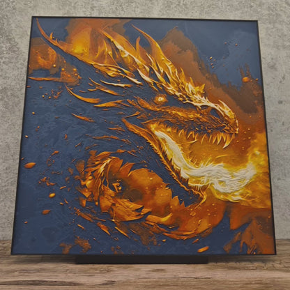 Fire Breathing Dragon Hueforge Wall Mural