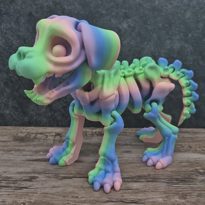 Articulated Rainbow Dog Skeleton